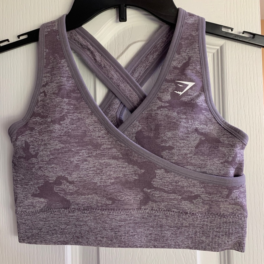 GYMSHARK Camo Seamless Sports Bra